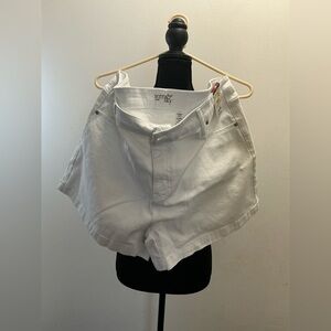 Terra & Sky White High-Waist Casual Shorts